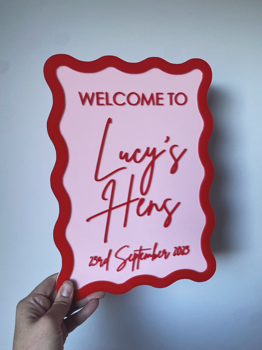 Wavy Welcome Sign