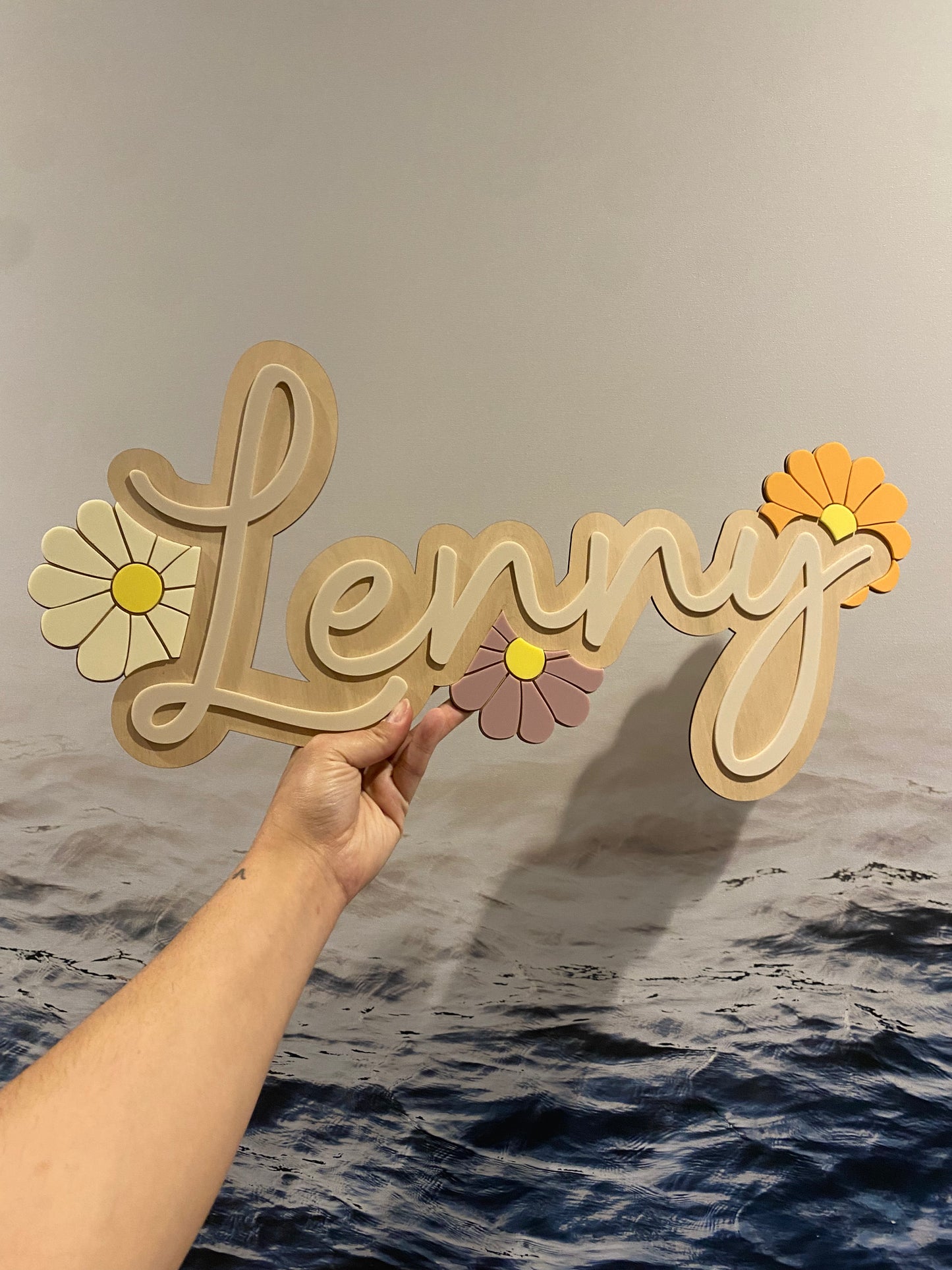 3D Flower Name Plaque