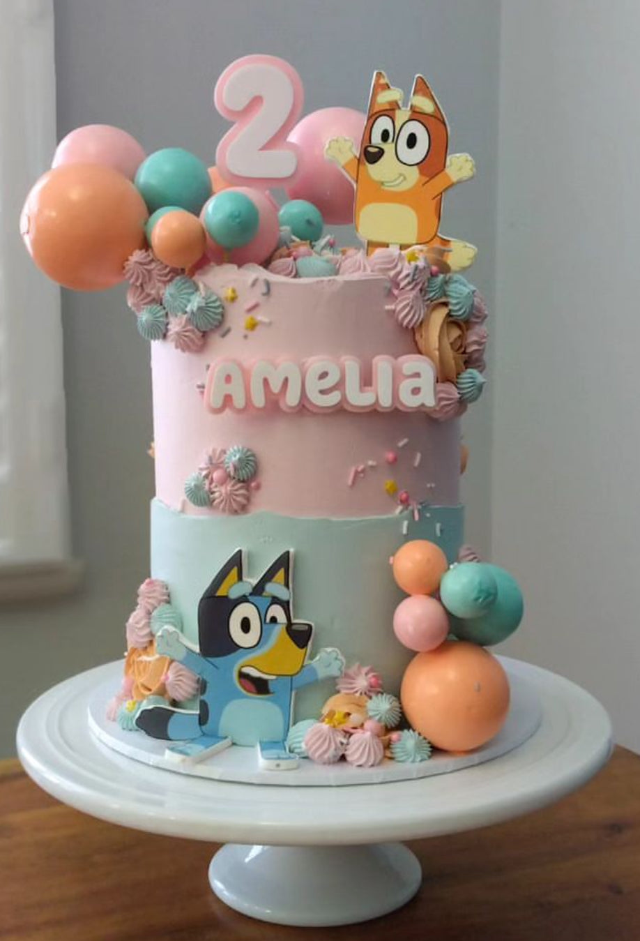 Bluey Themed Age & Name Topper