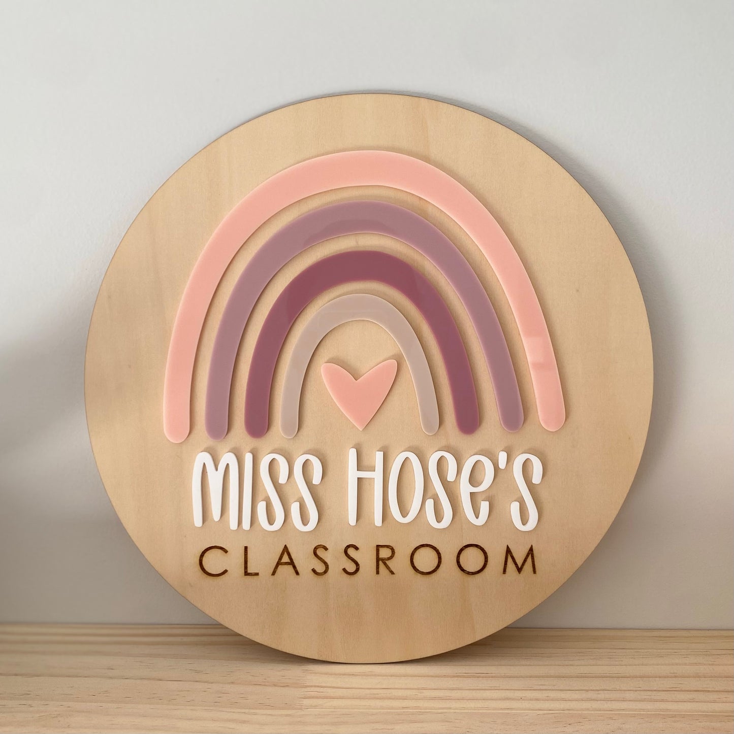 Teacher Classroom Sign - Boho Rainbow