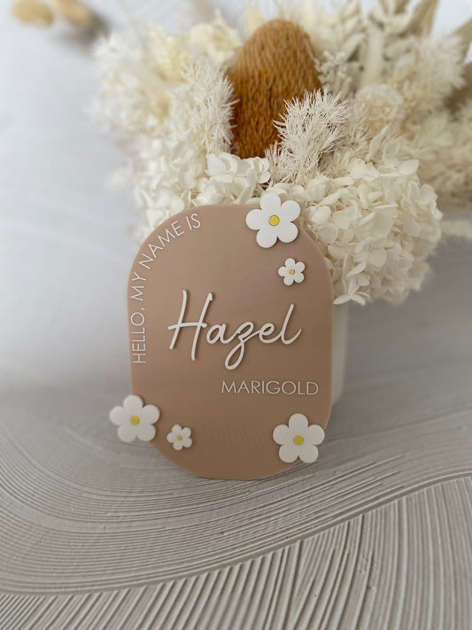 Acrylic Daisy Birth Plaque