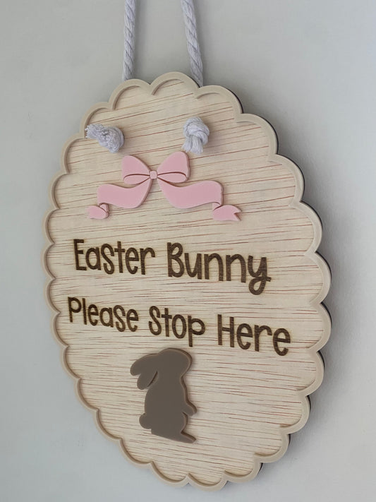 Easter Bunny Please Stop Here Sign