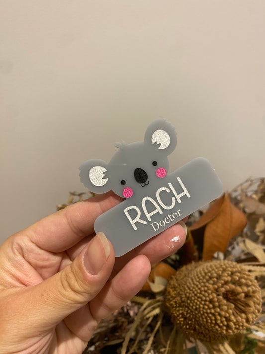 Koala Name Badge