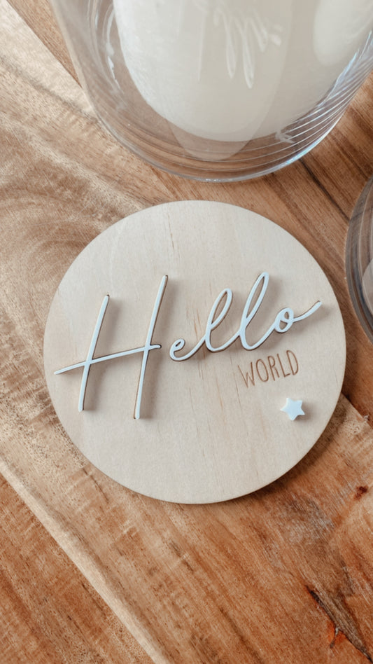 Baby Announcement "Hello World" Disc