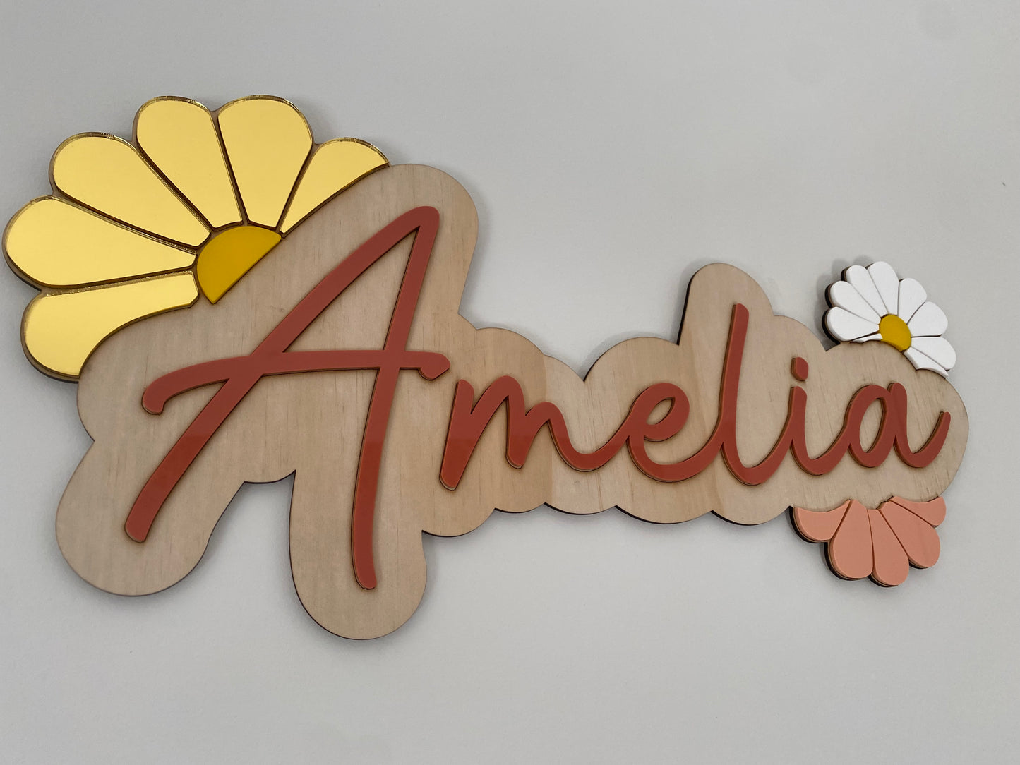 3D Flower Name Plaque