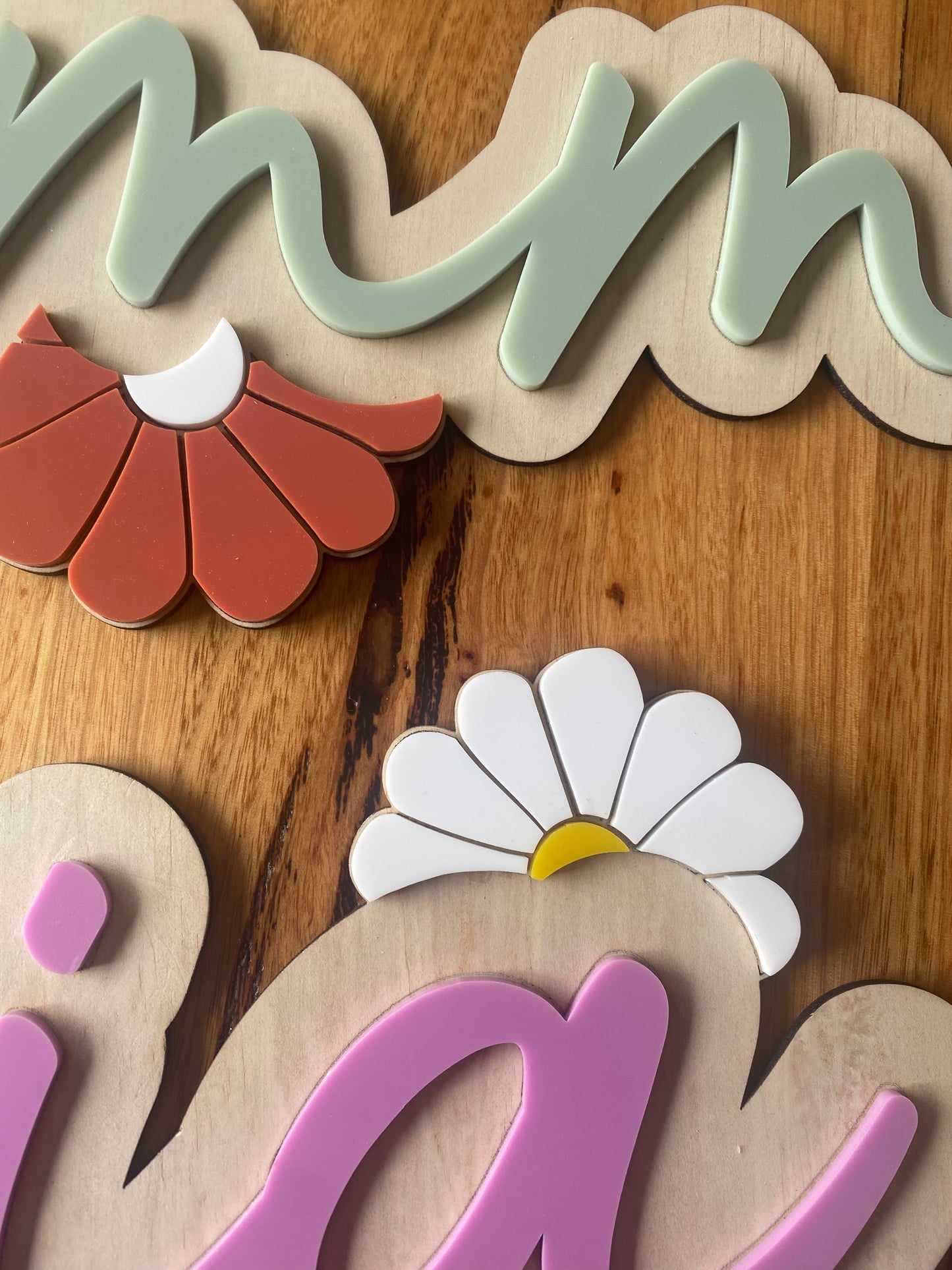 3D Flower Name Plaque